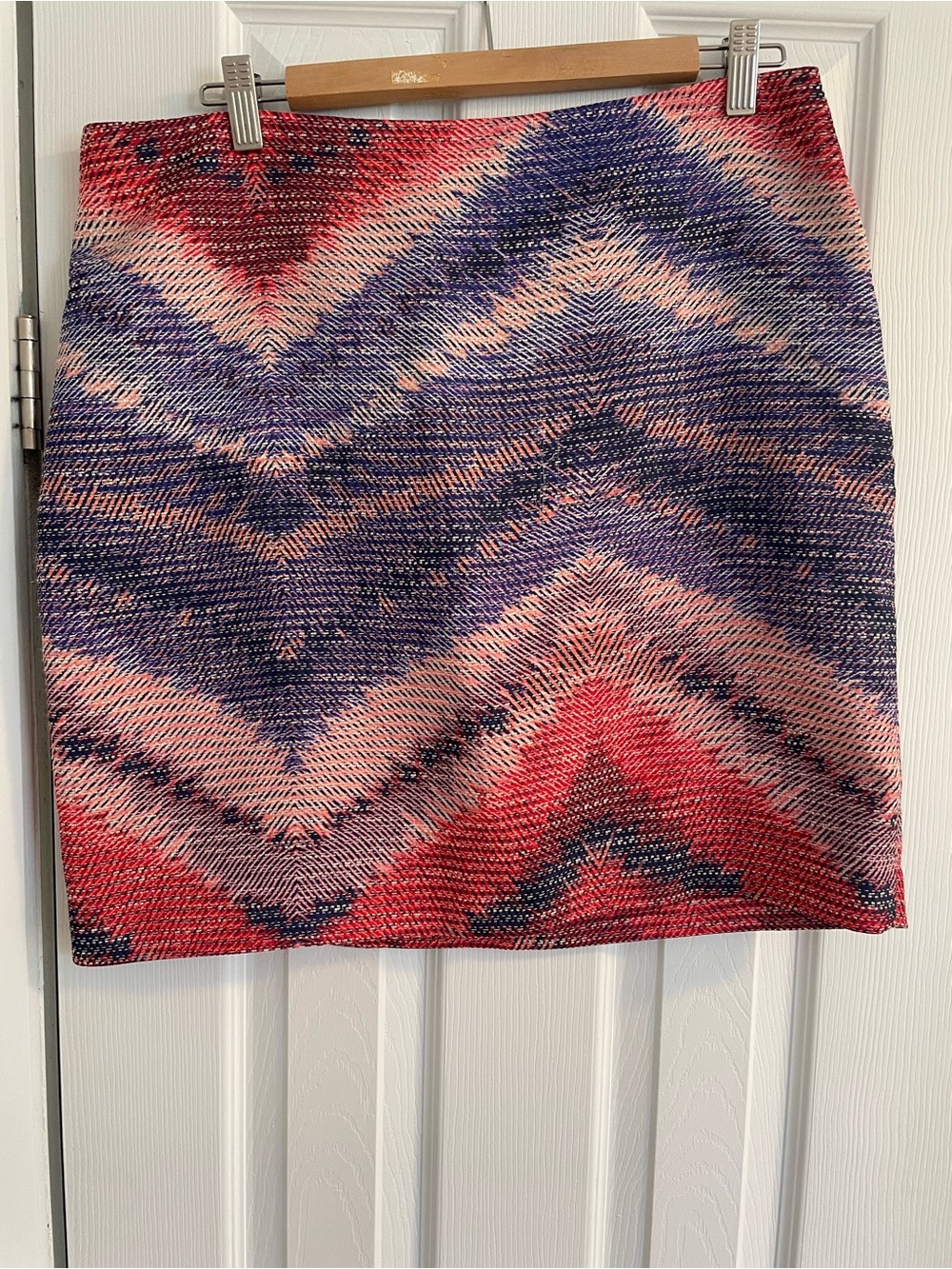 Tristan Chevron Pencil Skirt in Pink & Purple